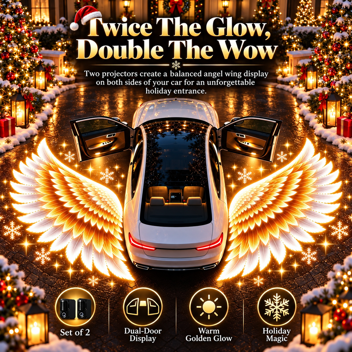 👼 Angel Wing Car Door Projector Lights | 2-Light Left & Right Set