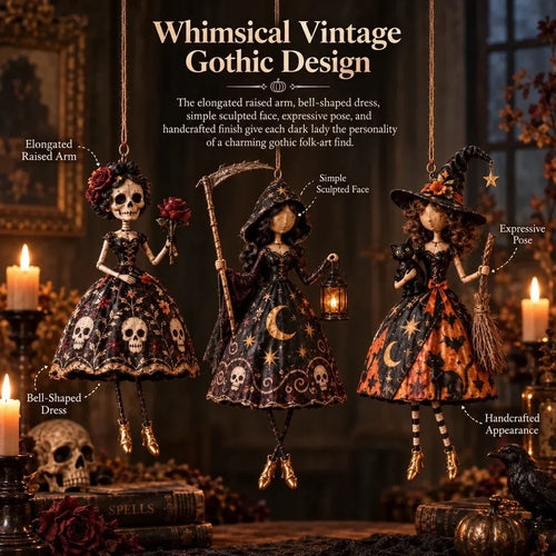 ⏳ Last Day 49% OFF – 🖤 Midnight Ladies™ Gothic Halloween Hanging Decor | 3 Spooky Character Styles for Porches, Entryways & Indoor Displays 🎃