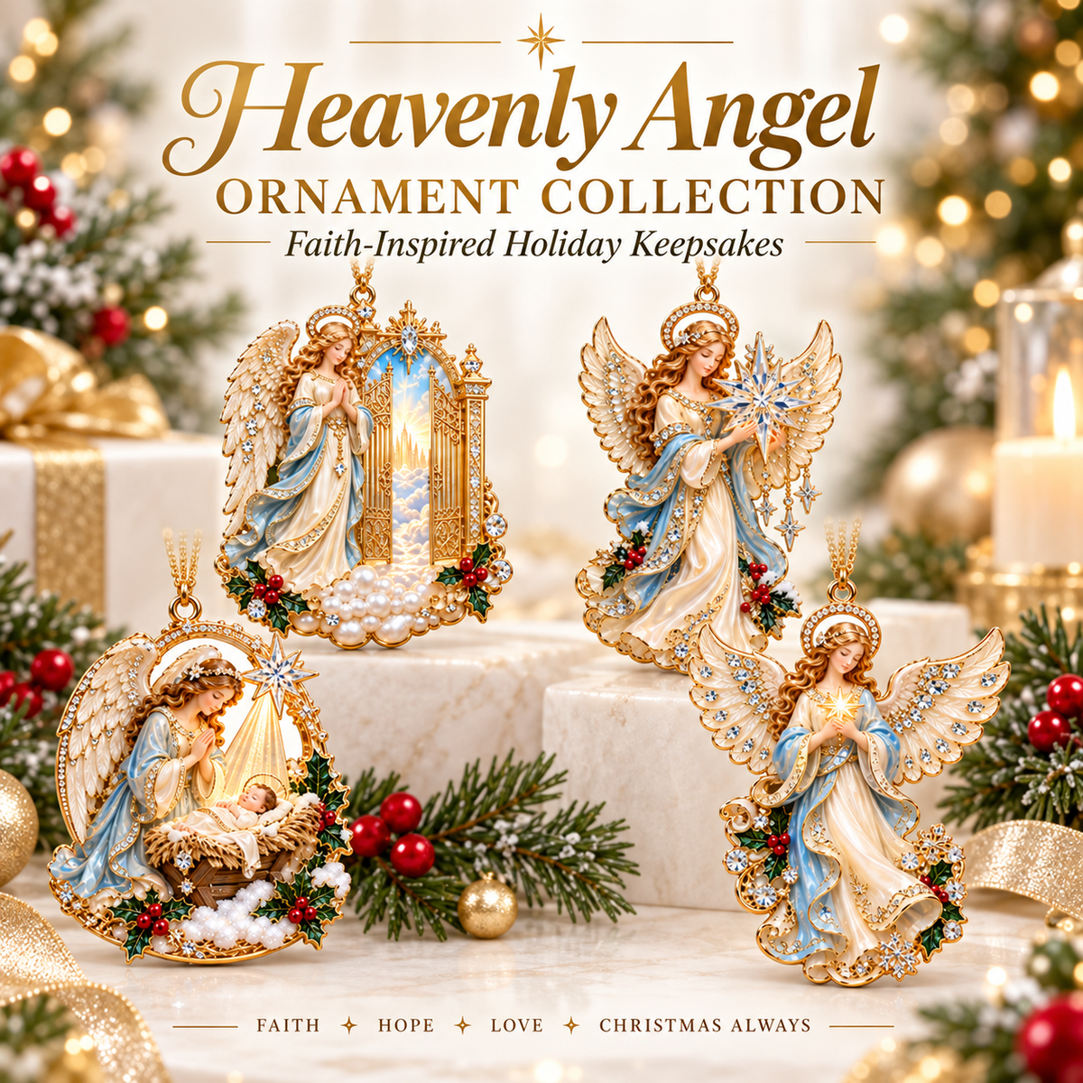 Heavenly Angel Ornament Collection four designs