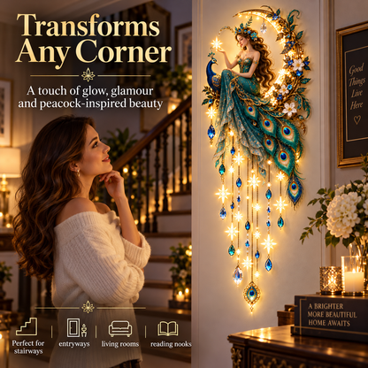 🦚✨Last Day 49% Peacock Fairy Starfall Wall Light