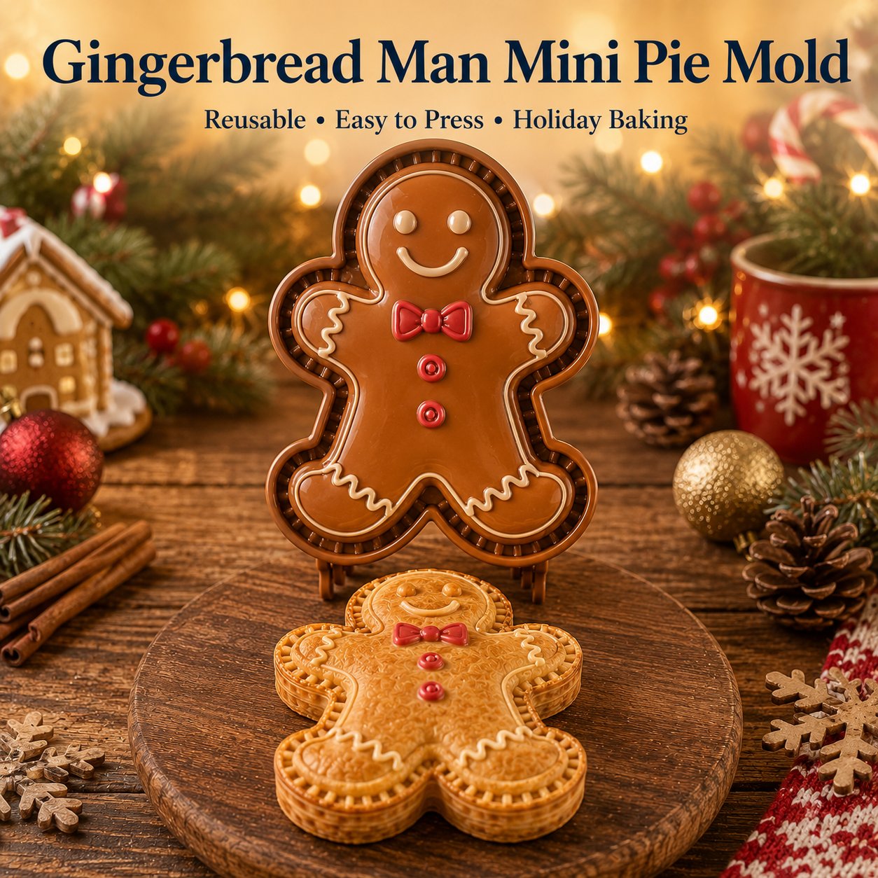 🔥😍 Last Day 49% OFF – 🎄 9-Design Christmas Mini Pie Mold Collection | Reusable Embossed Molds for Shaping Detailed Santa, Snowman, Reindeer, Tree & Holiday Pies 🥧✨