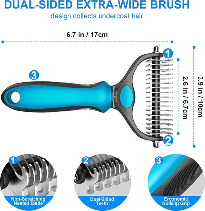 ✨Last Day 70% OF🐾Double-Sided Pet Grooming Brush – Hurtless Shedding