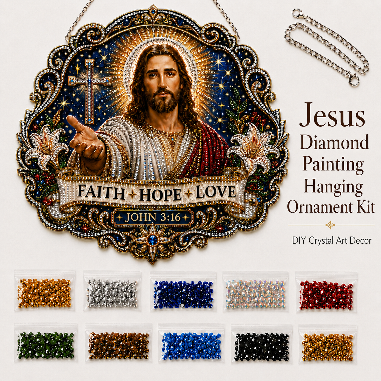 ✝️✨Jesus Diamond Art Hanging Ornament Kit