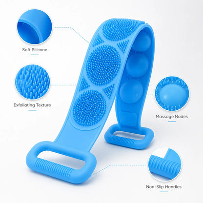 🛁Summer Limited-Time 50% OFF 💦Silicone Bath Brush Double-Sided Exfoliating Back Scrubber