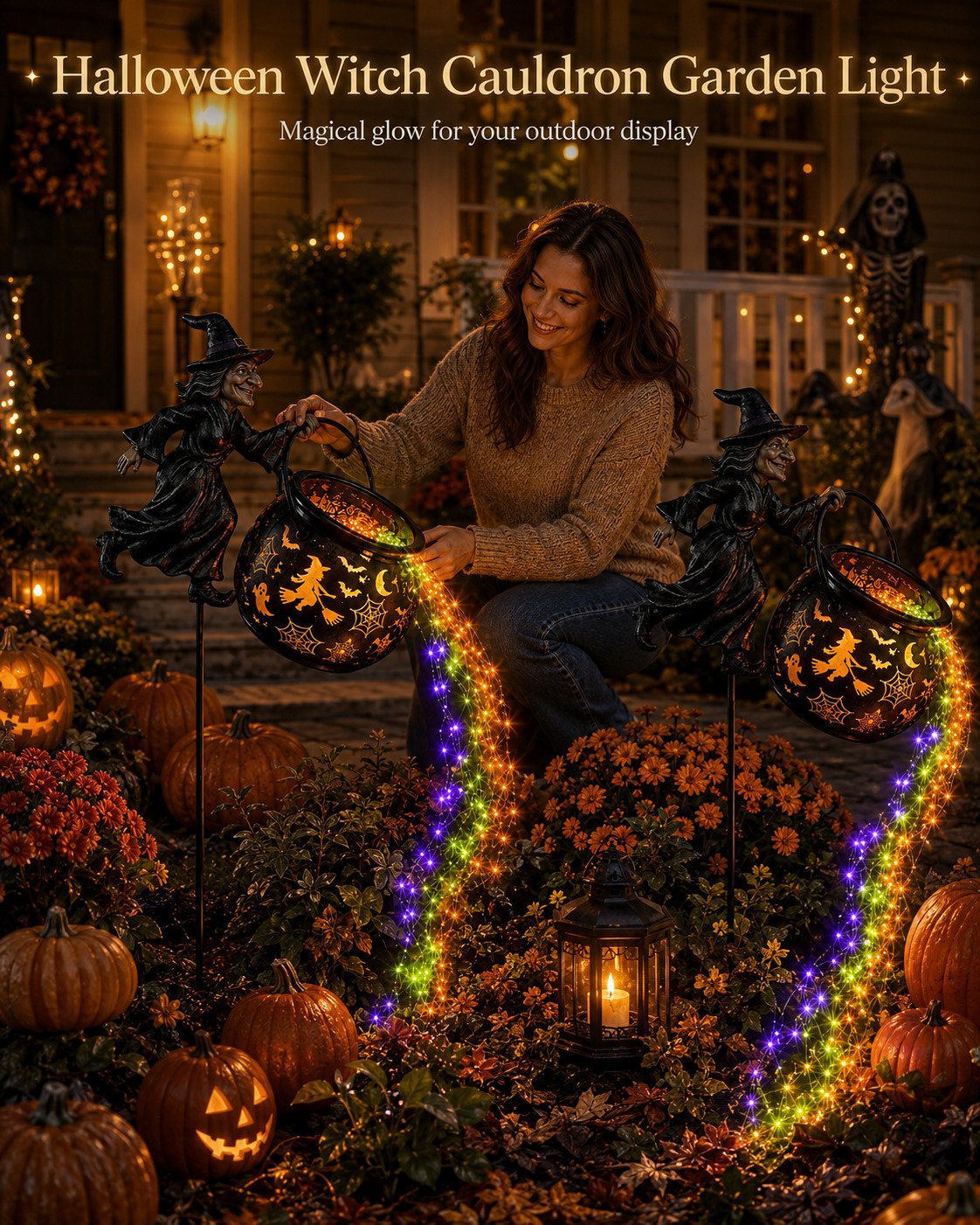 🔥Last Day 49% OFF🎃Halloween Witch Cauldron Garden Light