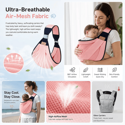 Adjustable single-shoulder portable strap | Lightweight and breathable mesh hip strap