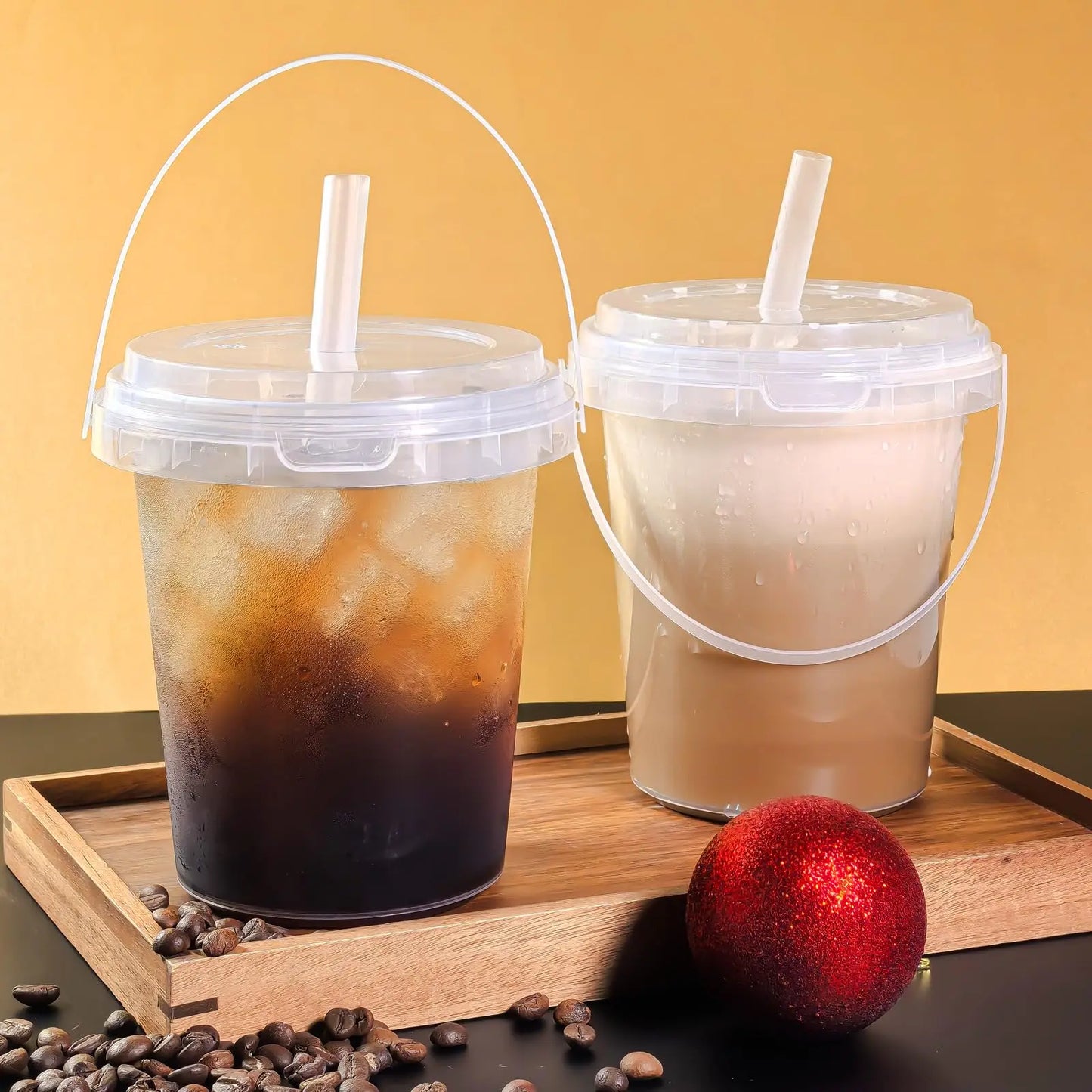 🥤 Large Reusable Plastic Cups with Lid & Straw(33.81 oz)
