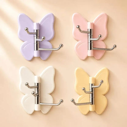 🔥LAST DAY 50% OFF - 🦋No Drilling Swivel Butterfly Hook (Set of 4)