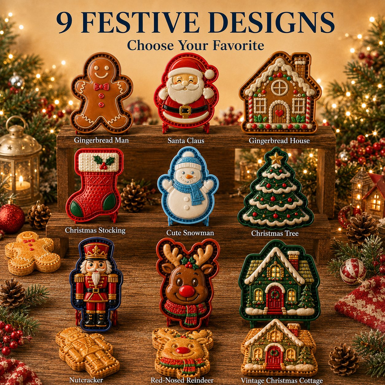 🔥😍 Last Day 49% OFF – 🎄 9-Design Christmas Mini Pie Mold Collection | Reusable Embossed Molds for Shaping Detailed Santa, Snowman, Reindeer, Tree & Holiday Pies 🥧✨