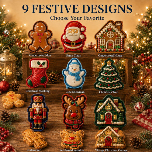 🔥😍 Last Day 49% OFF – 🎄 9-Design Christmas Mini Pie Mold Collection | Reusable Embossed Molds for Shaping Detailed Santa, Snowman, Reindeer, Tree & Holiday Pies 🥧✨