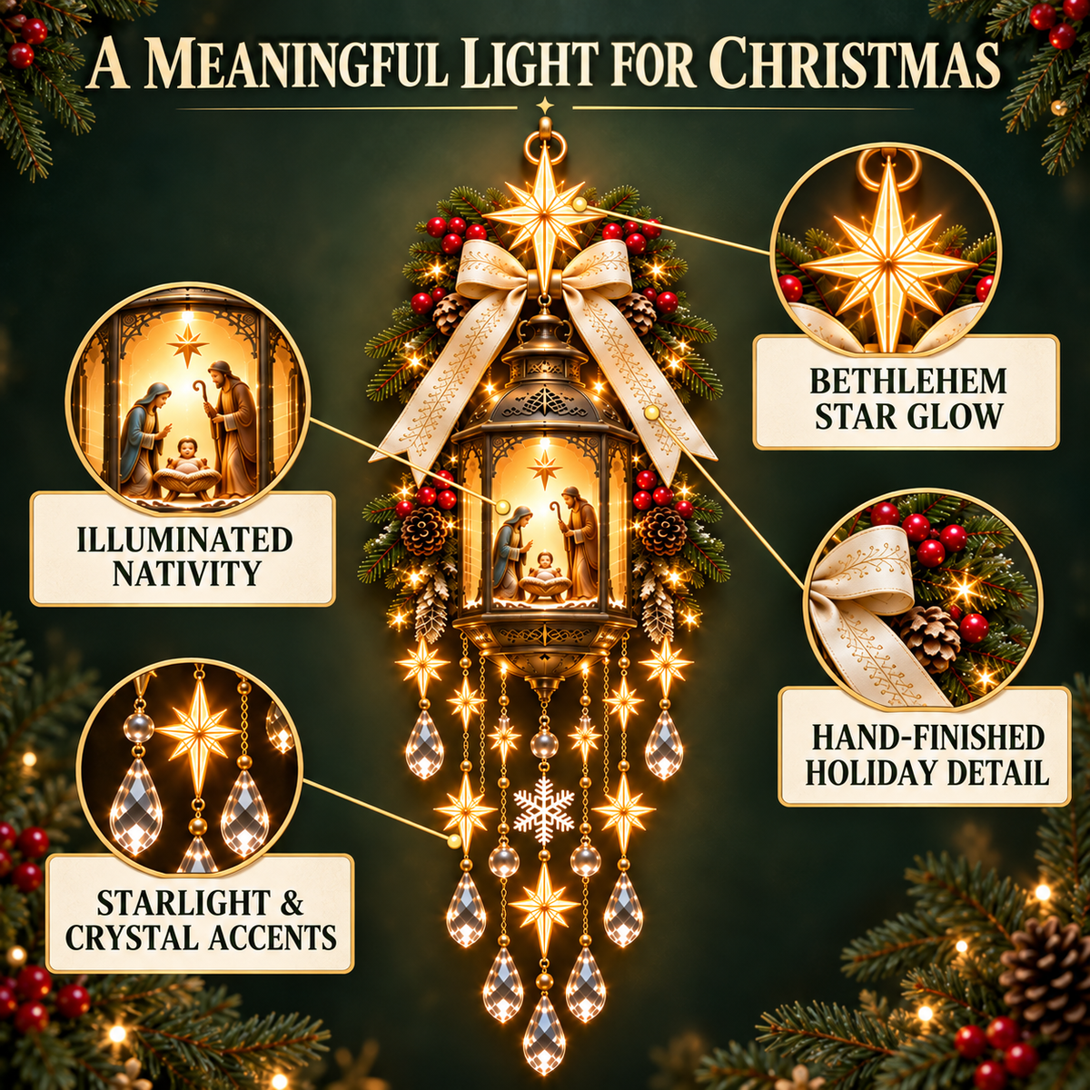 ✨ Holy Night Lighted Nativity Door Décor 🙏