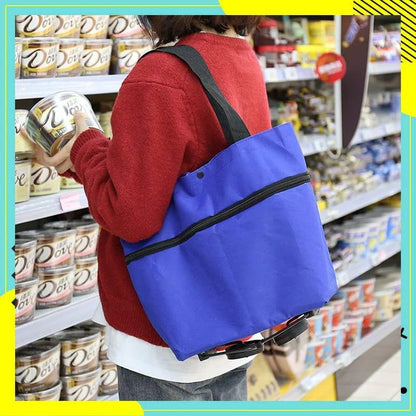 🛢️ 2-in-1 Foldable Shopping Cart