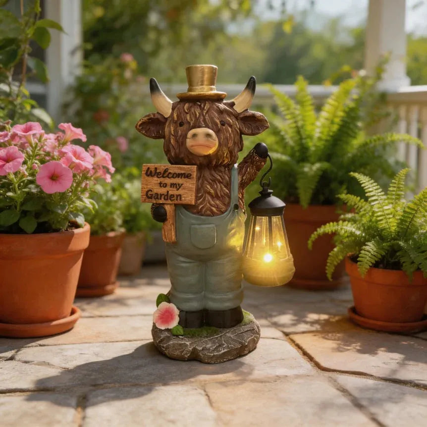 🔥Last Day 49% OFF🔥Scottish Highland Bull Garden Welcome Light