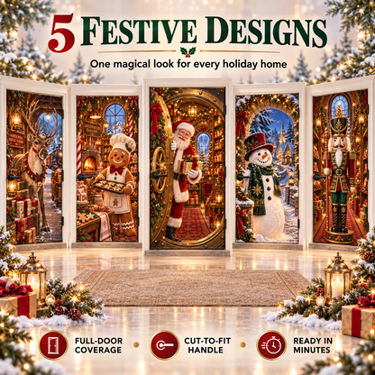 🎅Christmas Magic Door Portal™ – Life-Size Holiday Door Cover-Shop now!⏳