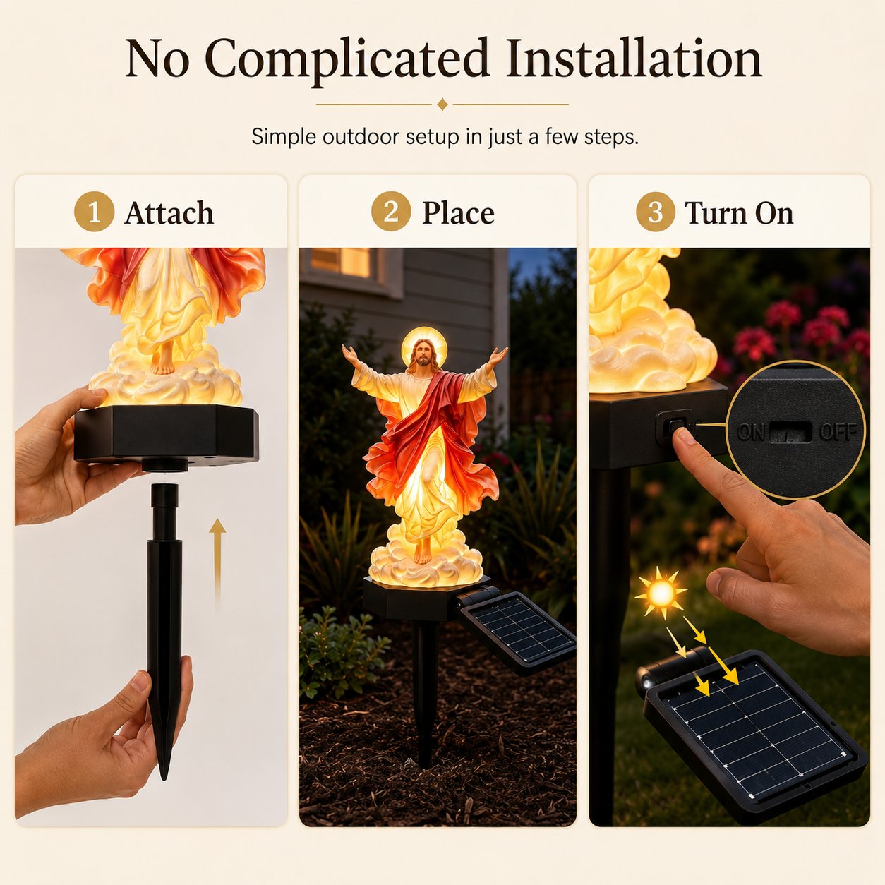 🔥Last Day 49% OFF✝️ Solar-Powered Jesus Garden Light✨