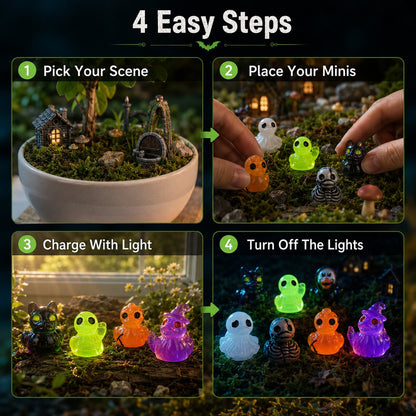 👻 Mini Glow Halloween Figures — Tiny Spooky Resin Decorations ( 30pcs! )