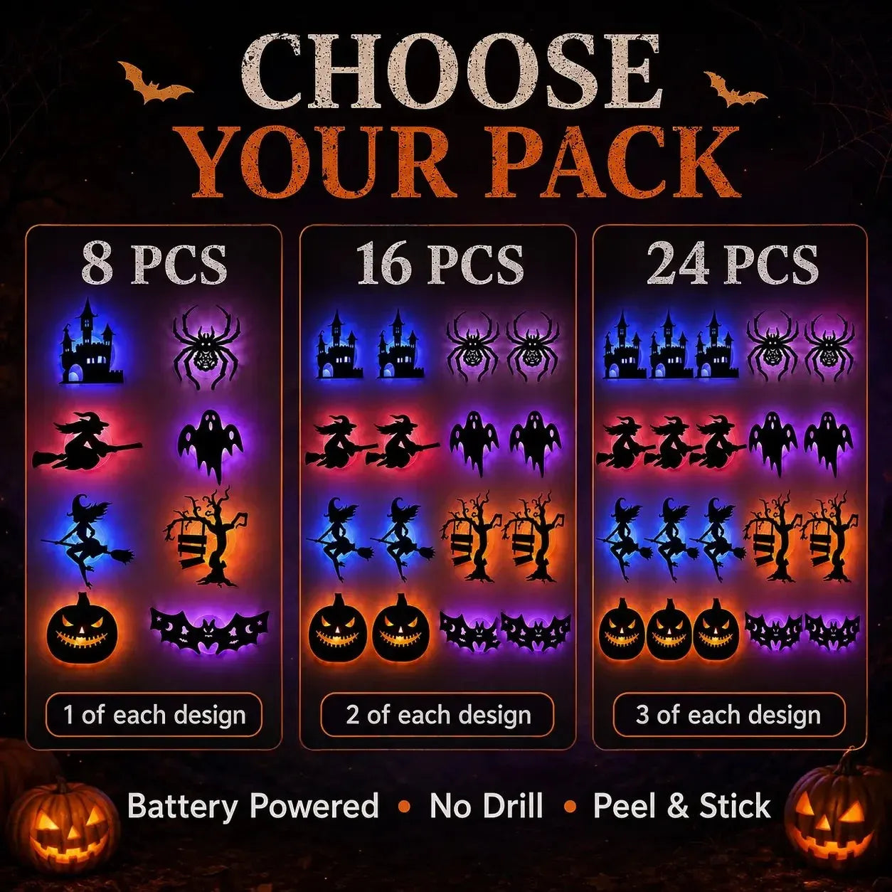 🎃 🥳💞50K+ SOLD! 👻 Halloween LED Silhouette Wall Light Stickers
