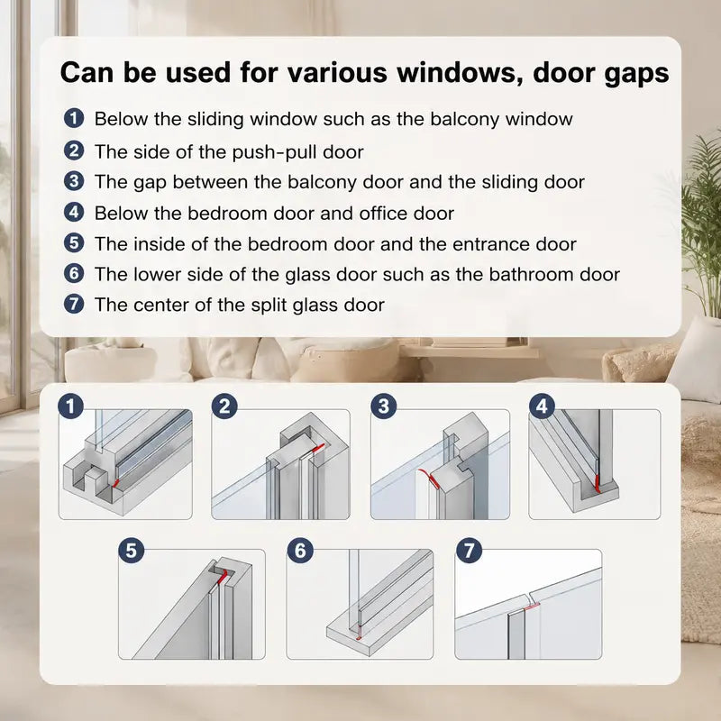 🌸Door Weather Stripping, Self-Adhesive Draft Stopper Seal for Doors & Windows🍀