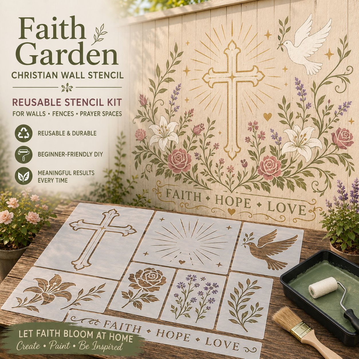 🔥Last Day 50% OFF 🌿 Garden Wall StencilTM Collection  🎨✨