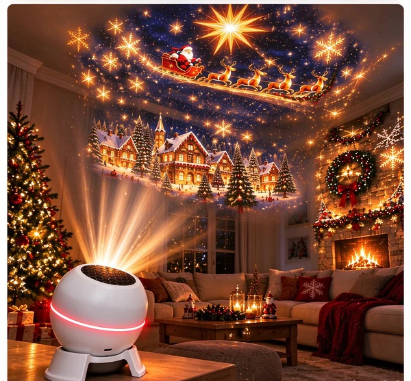 ⏳ Last day to save 49% –🎄🎅 Christmas Magic Projection Light – Bring Holiday Scenes to Life