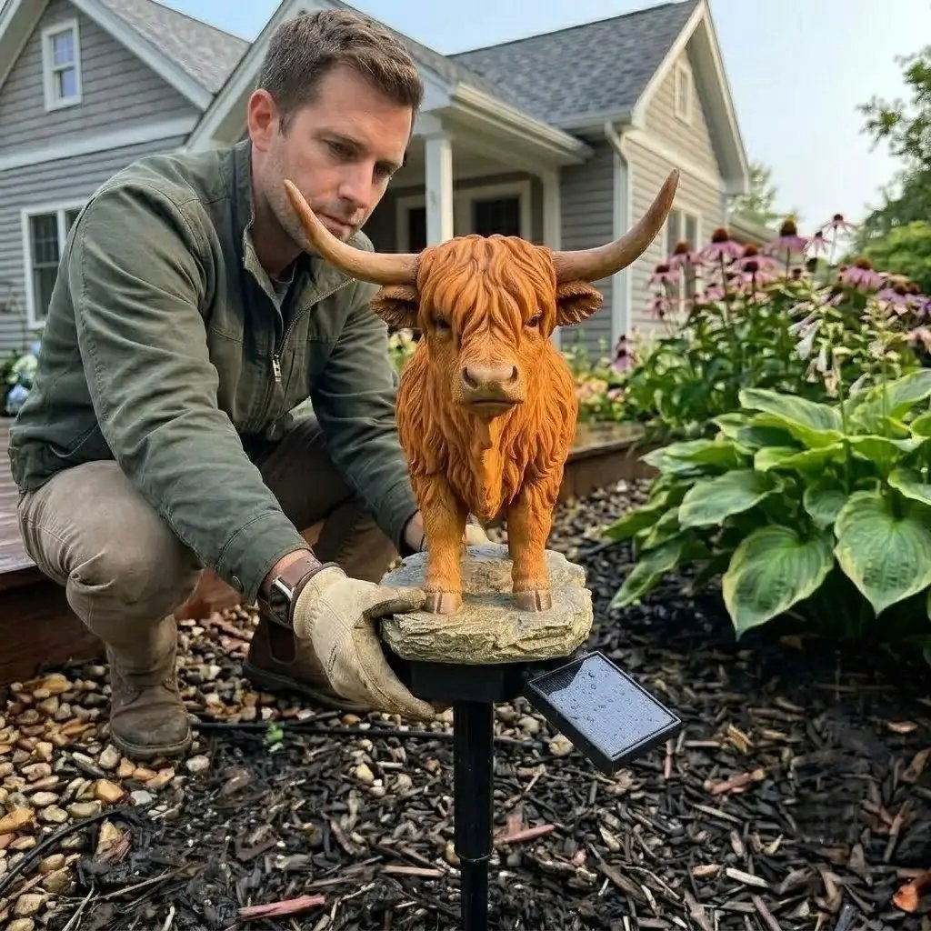 🔥Last Day 49% OFF Highland Cow Solar Garden Light