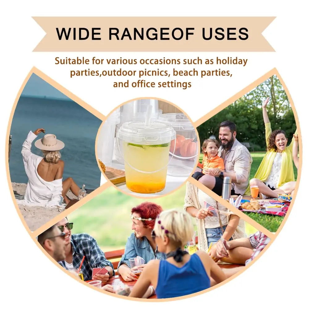 🥤 Large Reusable Plastic Cups with Lid & Straw(33.81 oz)