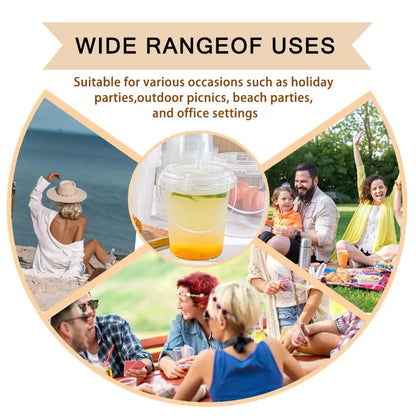 🥤 Large Reusable Plastic Cups with Lid & Straw(33.81 oz)