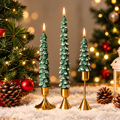 🎄 10-Inch Christmas Tree Candle – Add a Cozy Holiday Glow to Your Home! 🕯️🛒