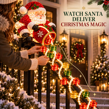 🎅 Santa Magic Gift Cascade Railing Light