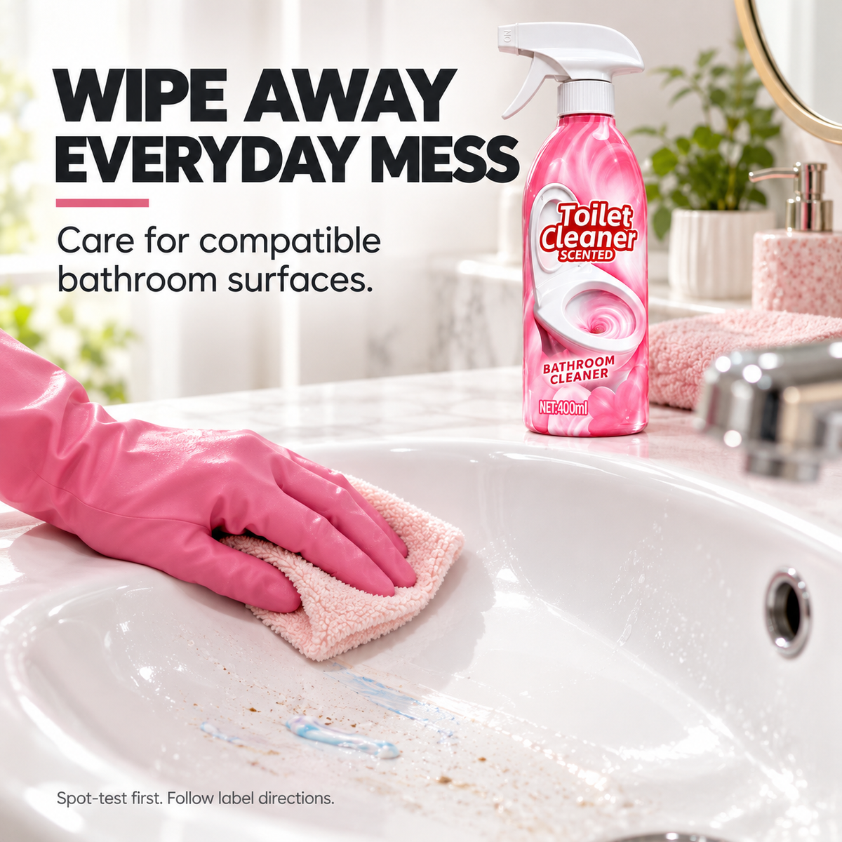 🫧 400mL Toilet & Bathroom Cleaning Spray — Tackle Everyday Grime ✨⏳