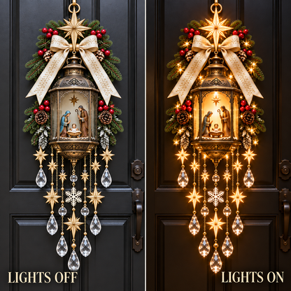 ✨ Holy Night Lighted Nativity Door Décor 🙏