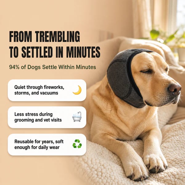 🐶 Sound-Dampening Dog Ear Wrap for Loud Noises & Calming Comfort