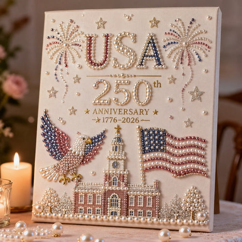 🔥 USA 250th Anniversary DIY Pearl Painting Kit ✨❤️‍🔥