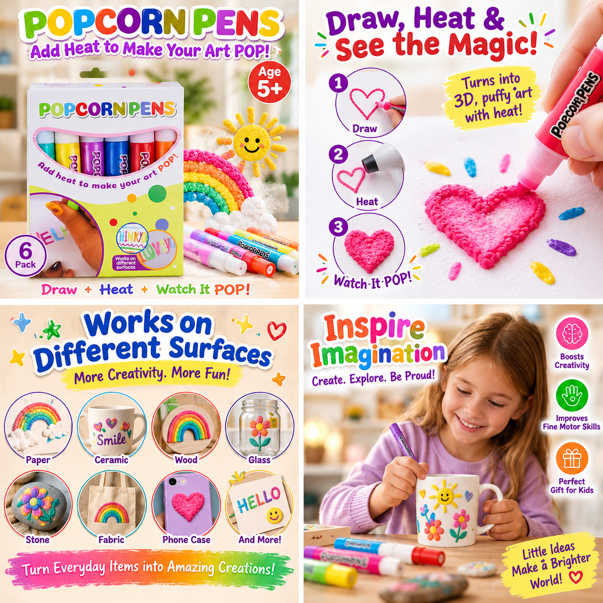 🦘🎁 3D Relief Art Pen – Turn Flat Drawings Into Touchable 3D Art🍀