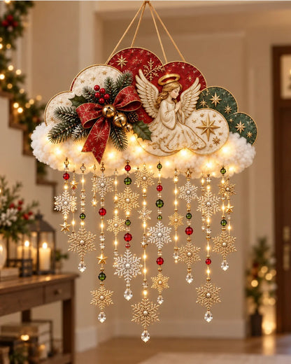💯 Angelic Christmas Snowfall Cloud – Lighted Hanging Holiday Decor☁️