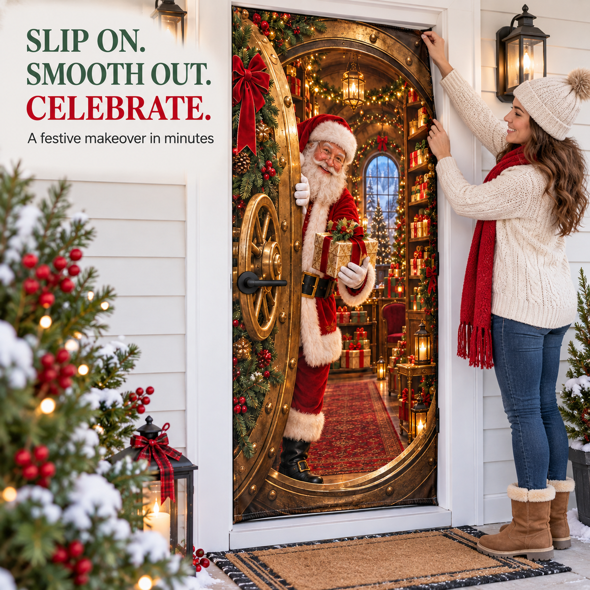 🎅Christmas Magic Door Portal™ – Life-Size Holiday Door Cover-Shop now!⏳
