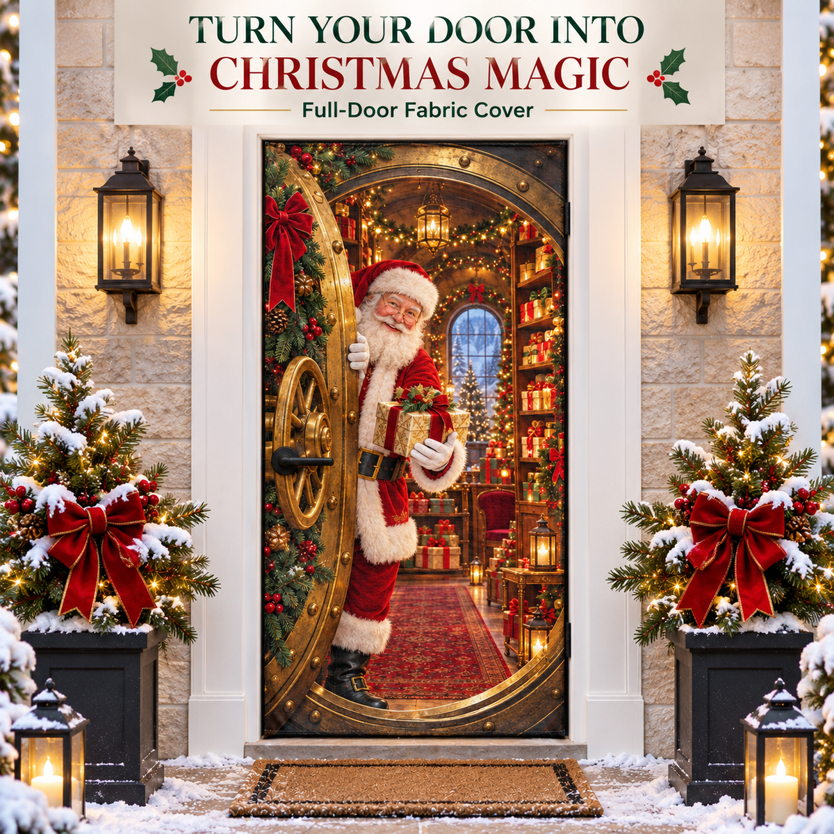 🎅Christmas Magic Door Portal™ – Life-Size Holiday Door Cover-Shop now!⏳