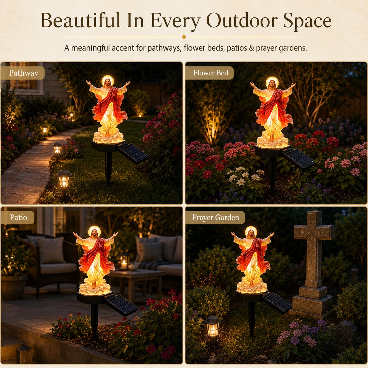 🔥Last Day 49% OFF✝️ Solar-Powered Jesus Garden Light✨