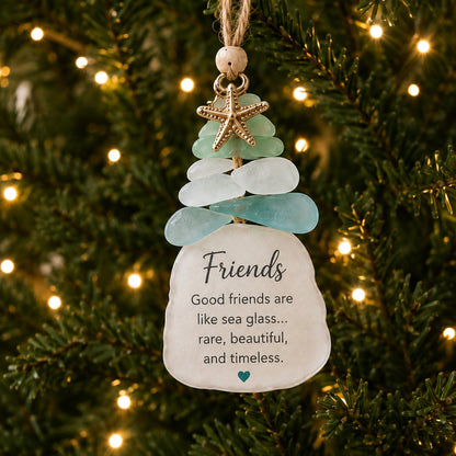 🔥LAST DAY 50% OFF - 🌊Ocean Blessings™ Sea Glass Christmas Ornaments – Peace, Love, Joy, Faith, Family, Friends & Hope