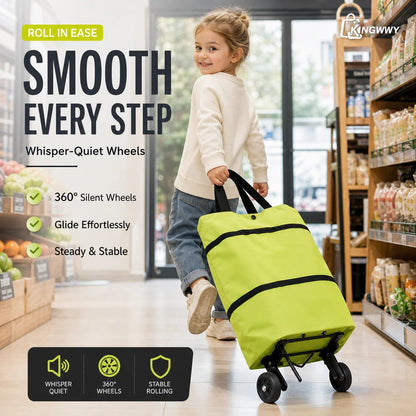 🛢️ 2-in-1 Foldable Shopping Cart