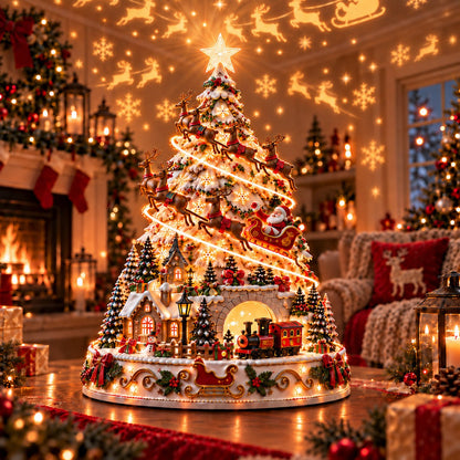 🎄Christmas Village Projection Centerpiece – 4 Themed Villages