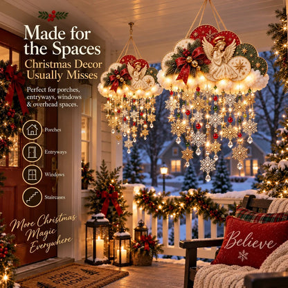 💯 Angelic Christmas Snowfall Cloud – Lighted Hanging Holiday Decor☁️