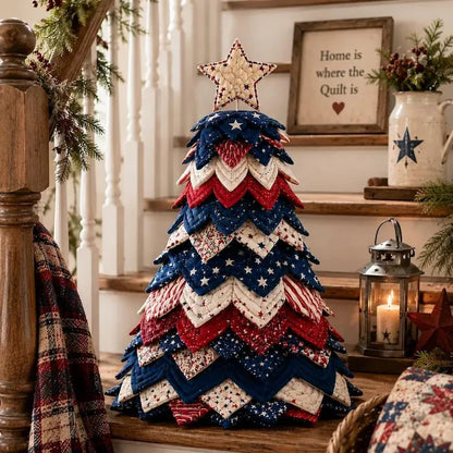 💥 LAST DAY 49% OFF - Americana Christmas Tree Quilt Kit (📦Buy 2 Free Shipping)