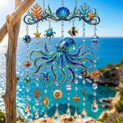 🐋 🌊Ocean-Themed Crystal Wind Chime – Bring the Ocean Glow to Your Garden