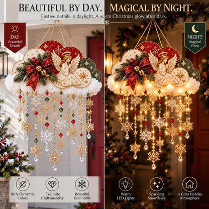 💯 Angelic Christmas Snowfall Cloud – Lighted Hanging Holiday Decor☁️