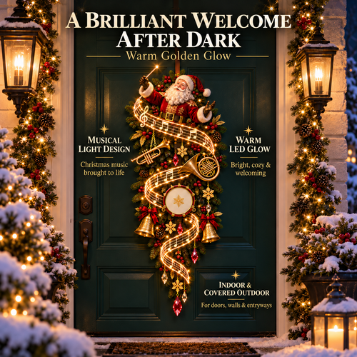 🎅 Lighted Santa Musical Door Decor ✨