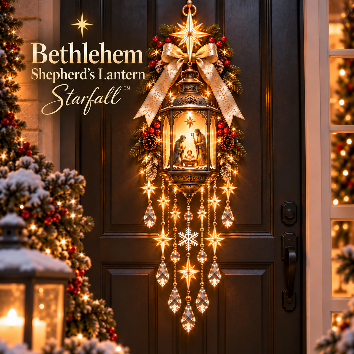 ✨ Holy Night Lighted Nativity Door Décor 🙏