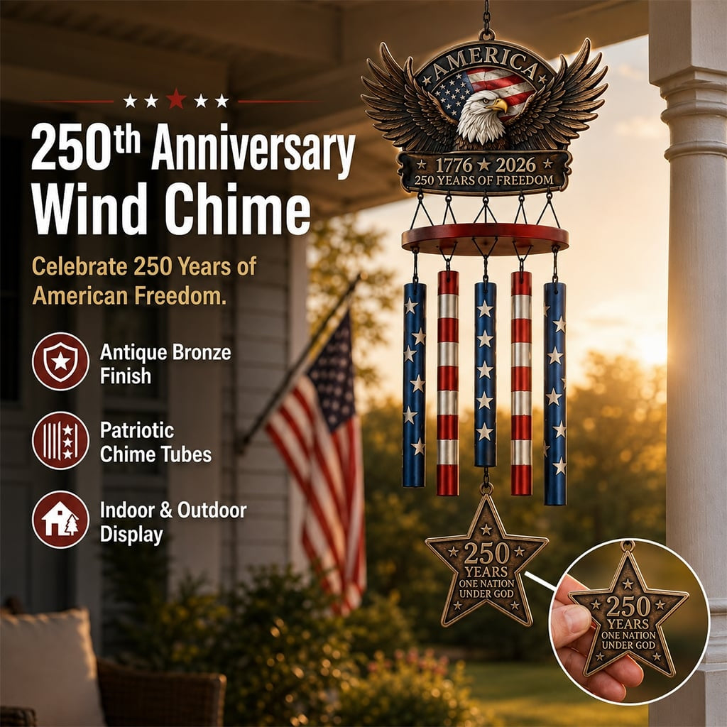 🔥Last Day 49% OFF🔥 - 250 Years of Freedom Patriotic Wind Chime