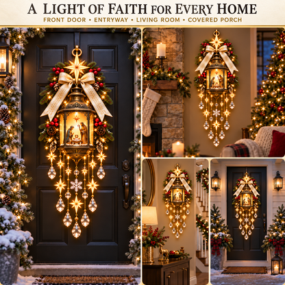 ✨ Holy Night Lighted Nativity Door Décor 🙏