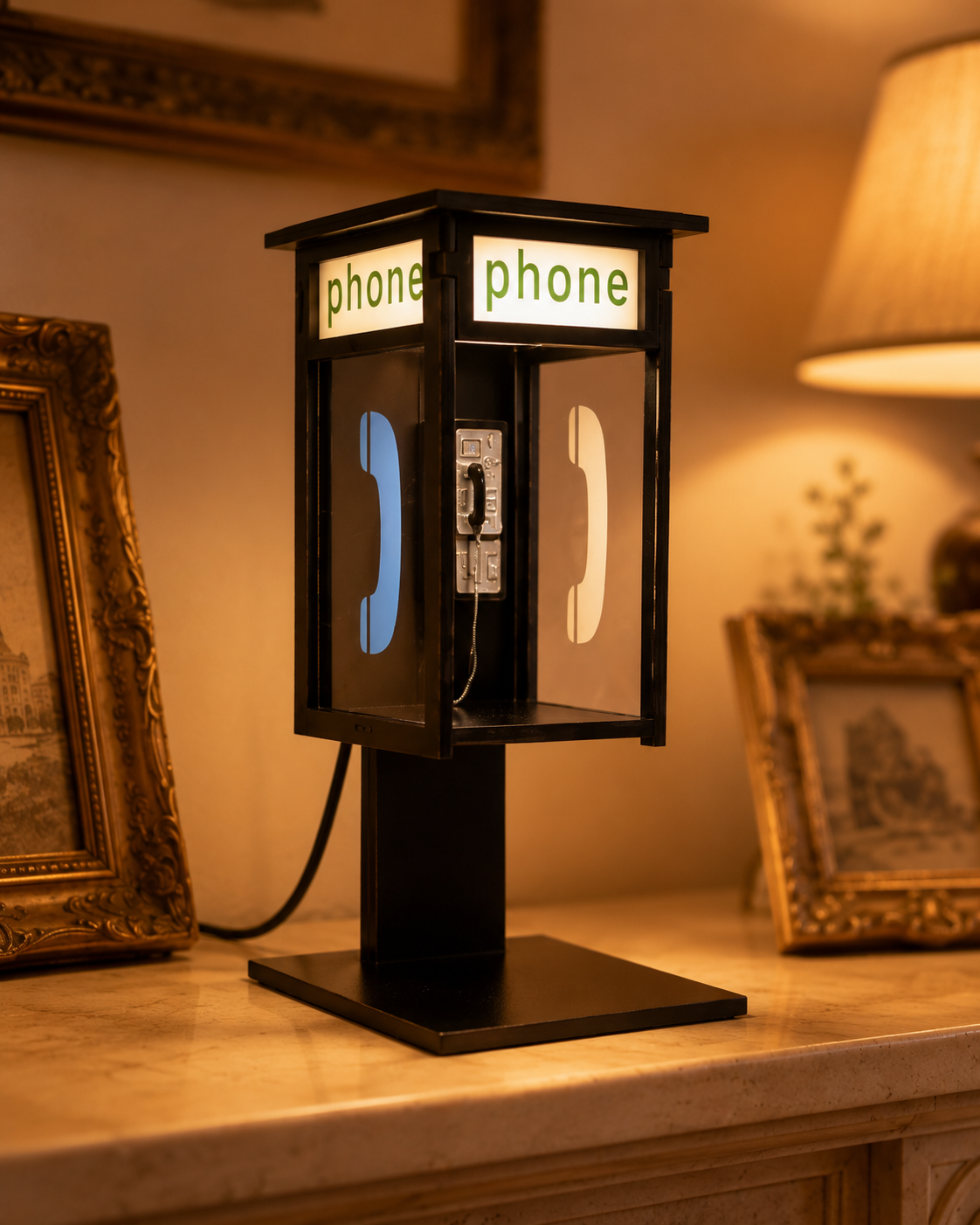 ☎️Retro-Style Telephone Booth Decorative Lamp - Bedroom Bedside Creative Night Light